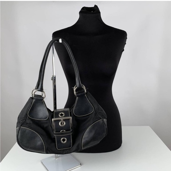 Prada Handbags - Elegant Black Shoulder Bag with paper prada bag and authentification card